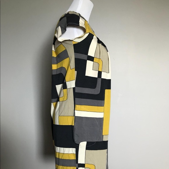 60s mod style geometric print mini dress - Picture 4 of 7